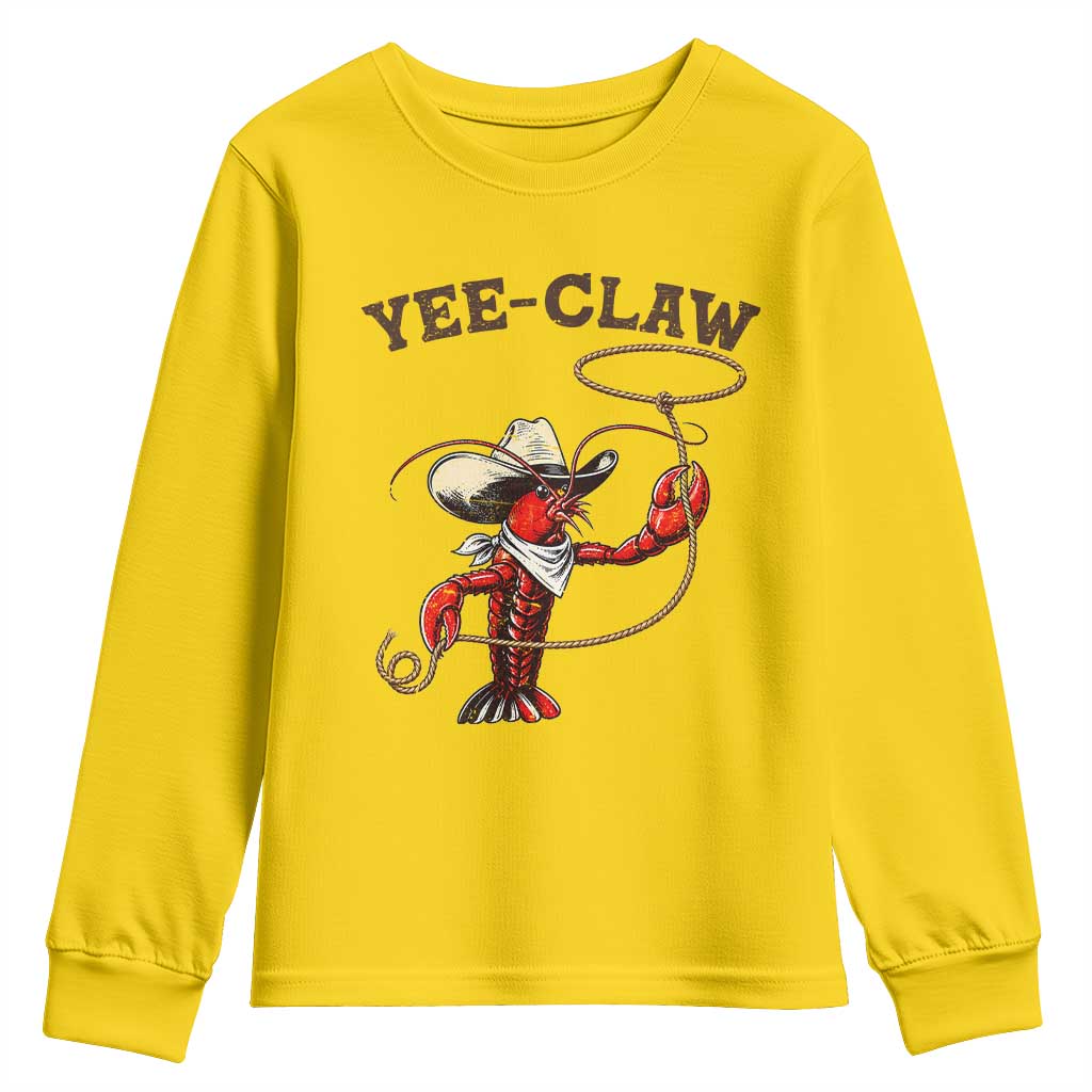Yee Claw Youth Sweatshirt Funny Crawfish Cajun Seafood Festival TS12 Daisy Print Your Wear