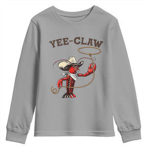 Yee Claw Youth Sweatshirt Funny Crawfish Cajun Seafood Festival TS12 Sport Gray Print Your Wear