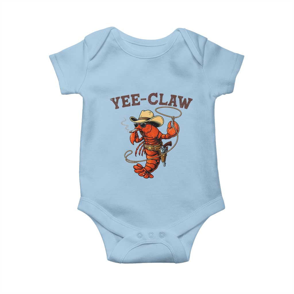 Yee Claw Southern Crawfish Baby Onesie Funny Seafood Party Graphic TS12 Light Blue Print Your Wear
