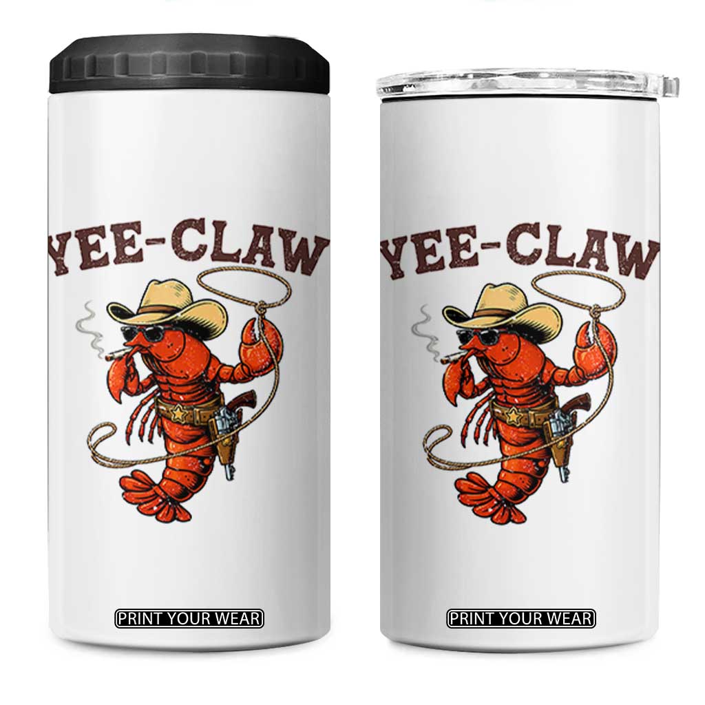 Yee Claw Southern Crawfish 4 in 1 Can Cooler Tumbler Funny Seafood Party Graphic TS12 One Size: 16 oz White Print Your Wear