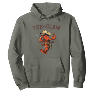 Yee Claw Southern Crawfish Hoodie Funny Seafood Party Graphic TS12 Military Green Print Your Wear