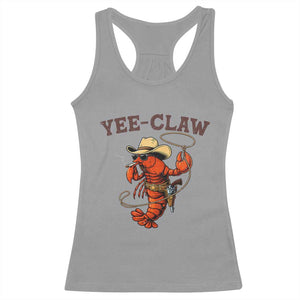 Yee Claw Southern Crawfish Racerback Tank Top Funny Seafood Party Graphic TS12 Sport Gray Print Your Wear