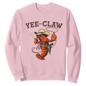 Yee Claw Southern Crawfish Sweatshirt Funny Seafood Party Graphic TS12 Light Pink Print Your Wear