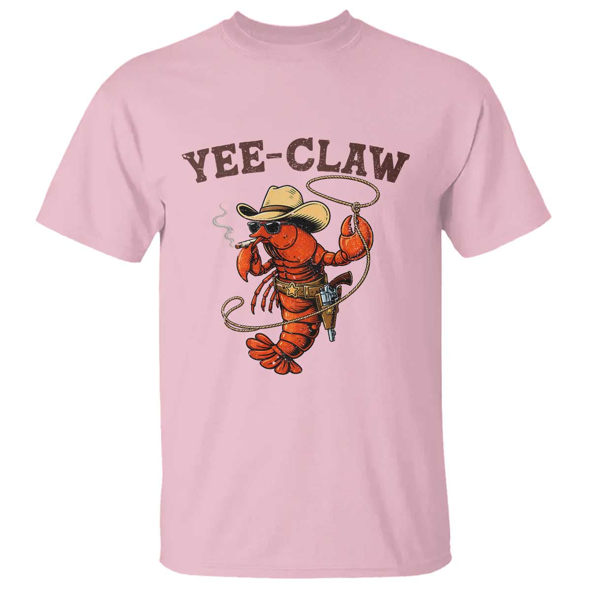 Yee Claw Southern Crawfish T Shirt Funny Seafood Party Graphic TS12 Light Pink Print Your Wear