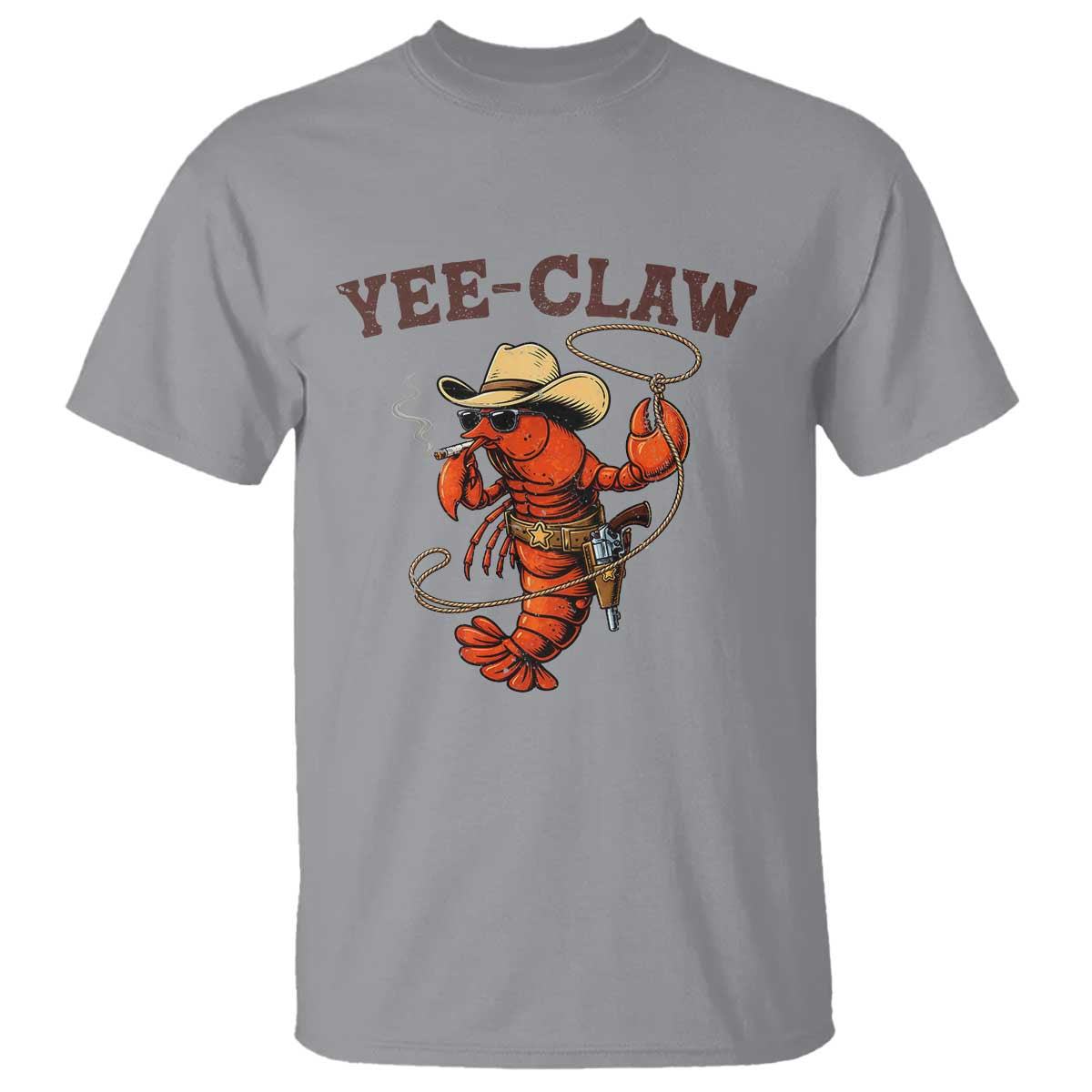 Yee Claw Southern Crawfish T Shirt Funny Seafood Party Graphic TS12 Sport Gray Print Your Wear