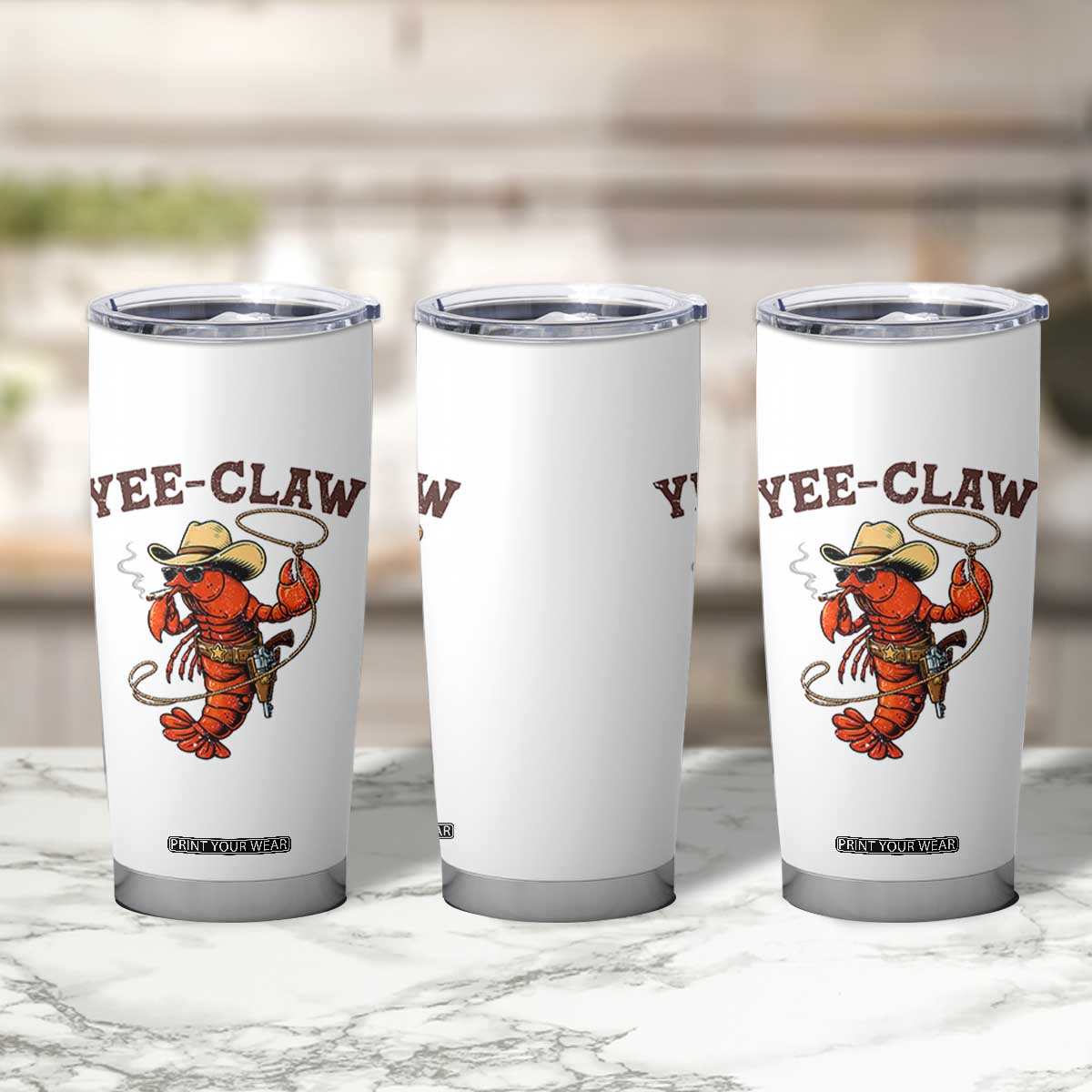 Yee Claw Southern Crawfish Tumbler Cup Funny Seafood Party Graphic TS12 Print Your Wear