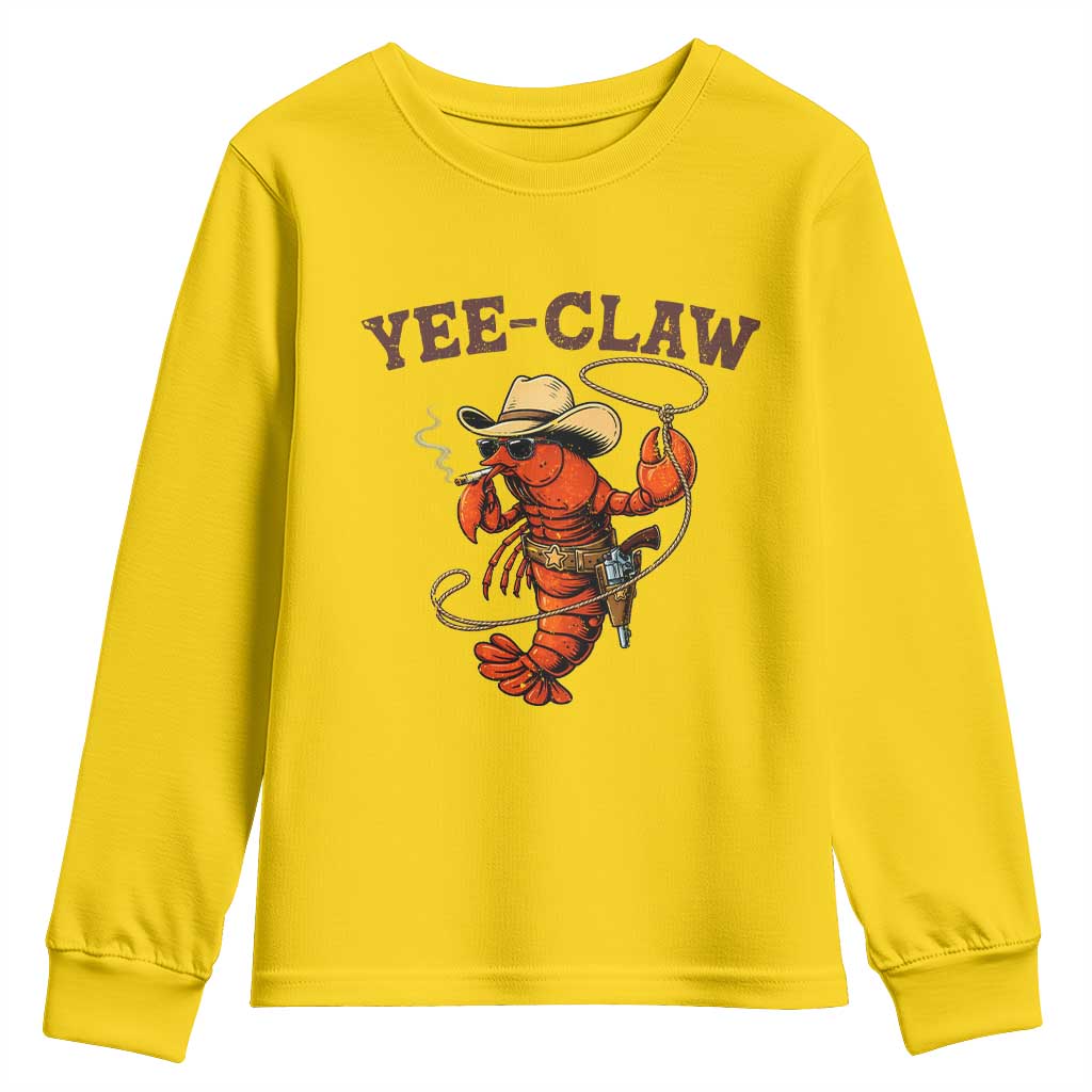 Yee Claw Southern Crawfish Youth Sweatshirt Funny Seafood Party Graphic TS12 Daisy Print Your Wear