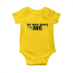Funny Sarcastic Husband Baby Onesie My Wife Beats Me TS12 Daisy Print Your Wear
