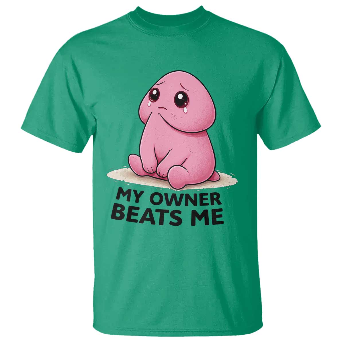 Funny Raunchy Meme My Owner Beats Me T Shirt Sarcastic Adult Gag Gift TS12 Irish Green Print Your Wear