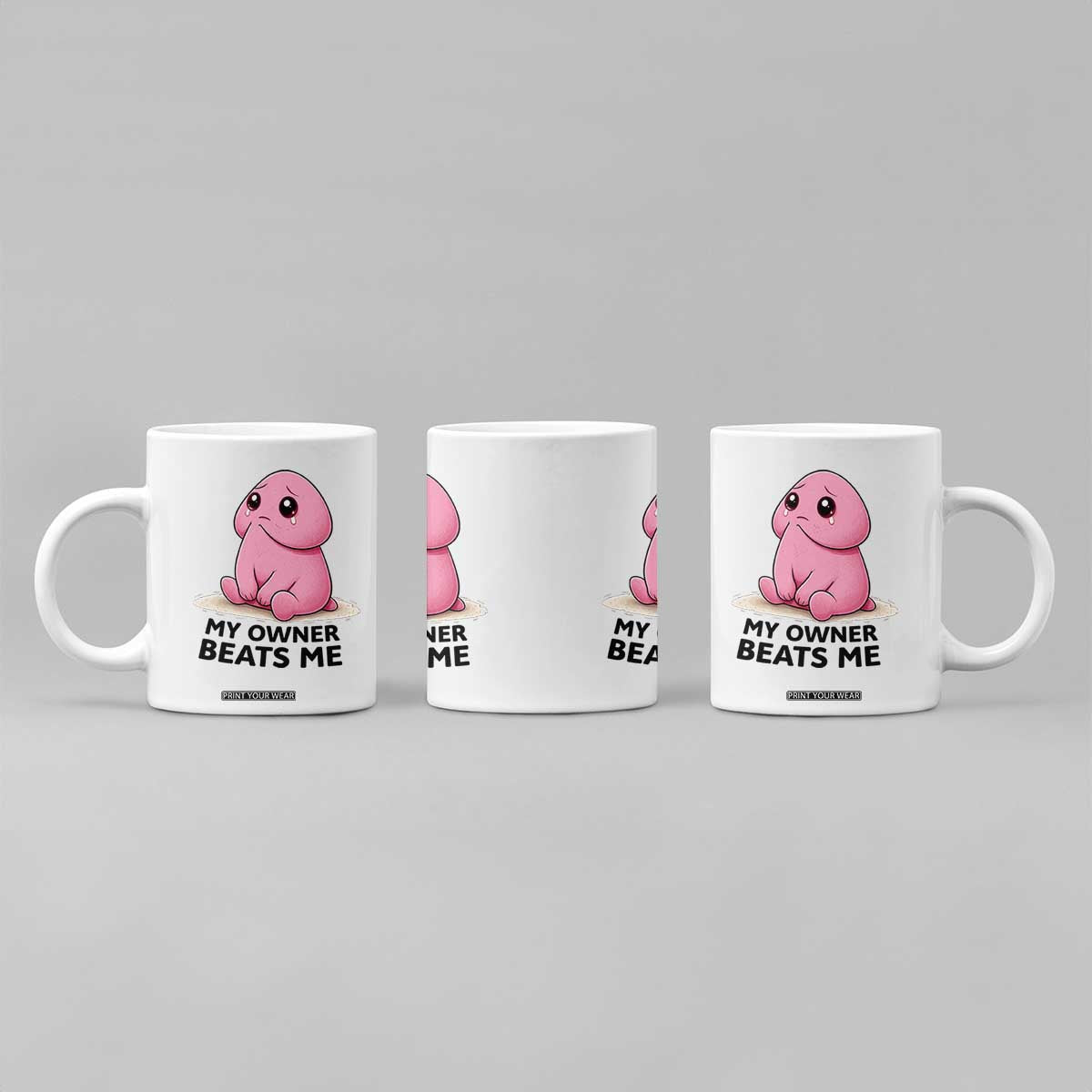 Funny Raunchy Meme My Owner Beats Me Coffee Mug Sarcastic Adult Gag Gift TS12 Print Your Wear