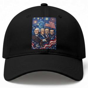 USA Presidents Mount Rushmore Baseball Cap Starry Night Inspired Art