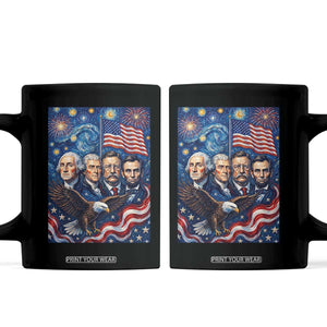 USA Presidents Mount Rushmore Coffee Mug Starry Night Inspired Art