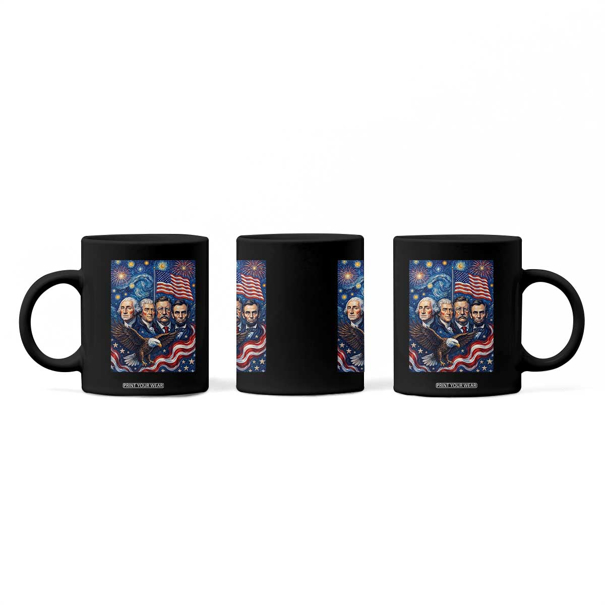 USA Presidents Mount Rushmore Coffee Mug Starry Night Inspired Art