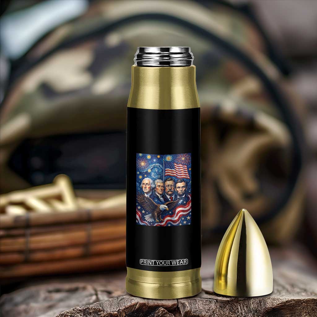 USA Presidents Mount Rushmore Bullet Tumbler Starry Night Inspired Art