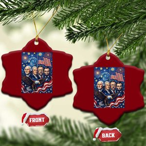USA Presidents Mount Rushmore Ceramic Ornament Starry Night Inspired Art