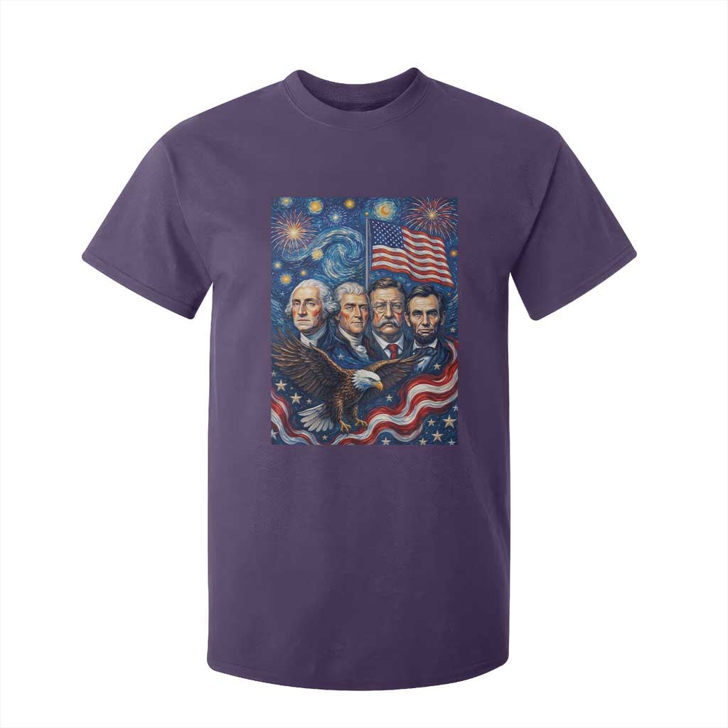 USA Presidents Mount Rushmore T Shirt For Kid Starry Night Inspired Art
