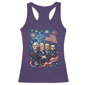 USA Presidents Mount Rushmore Racerback Tank Top Starry Night Inspired Art