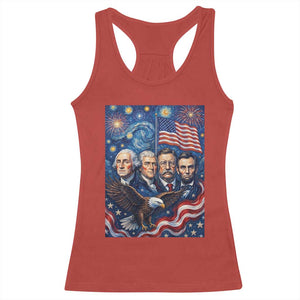 USA Presidents Mount Rushmore Racerback Tank Top Starry Night Inspired Art
