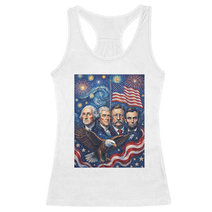 USA Presidents Mount Rushmore Racerback Tank Top Starry Night Inspired Art