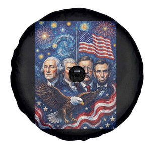 USA Presidents Mount Rushmore Spare Tire Cover Starry Night Inspired Art