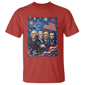 USA Presidents Mount Rushmore T Shirt Starry Night Inspired Art