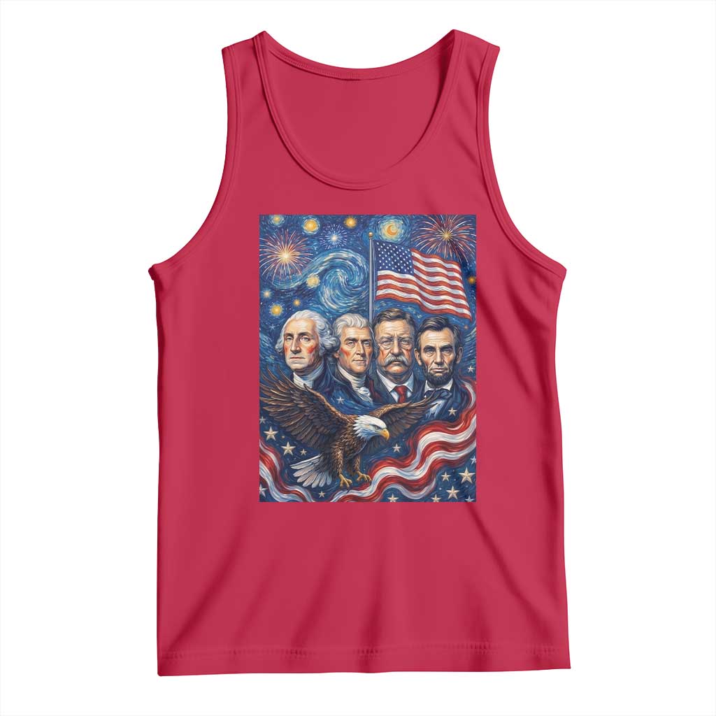 USA Presidents Mount Rushmore Tank Top Starry Night Inspired Art