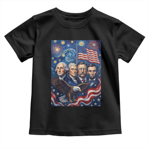 USA Presidents Mount Rushmore Toddler T Shirt Starry Night Inspired Art