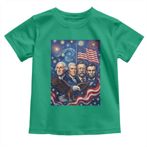 USA Presidents Mount Rushmore Toddler T Shirt Starry Night Inspired Art