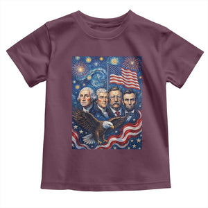 USA Presidents Mount Rushmore Toddler T Shirt Starry Night Inspired Art