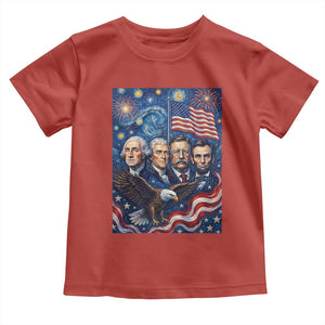 USA Presidents Mount Rushmore Toddler T Shirt Starry Night Inspired Art