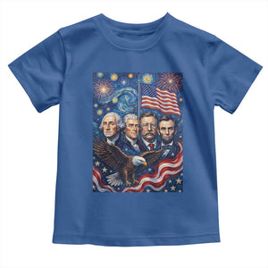 USA Presidents Mount Rushmore Toddler T Shirt Starry Night Inspired Art