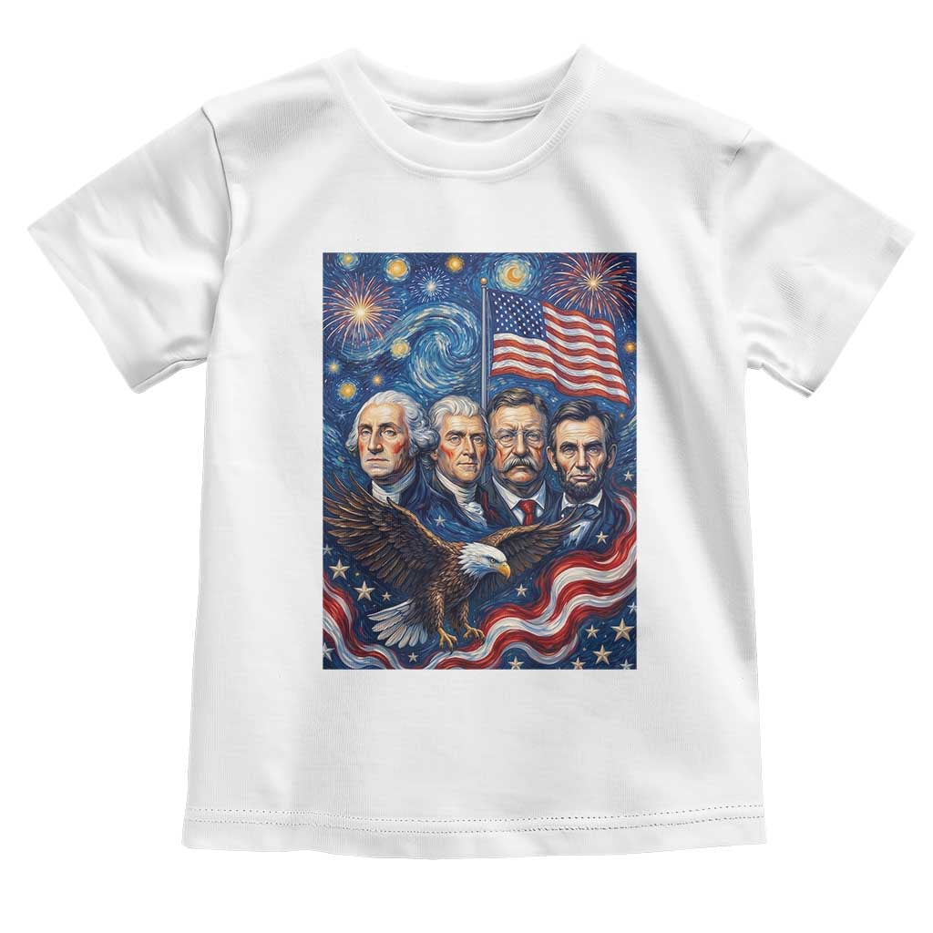 USA Presidents Mount Rushmore Toddler T Shirt Starry Night Inspired Art