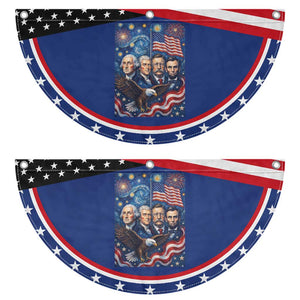 USA Presidents Mount Rushmore Patriotic Fan Flag Starry Night Inspired Art