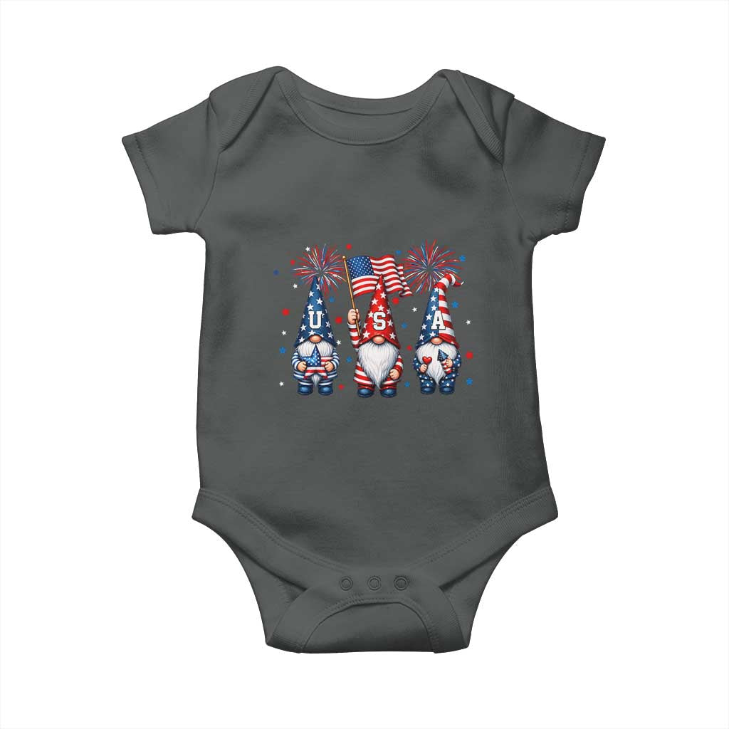 Red White Blue Gnomes Fireworks Baby Onesie Patriotic 4th Of July