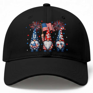 Red White Blue Gnomes Fireworks Baseball Cap Patriotic 4th Of July