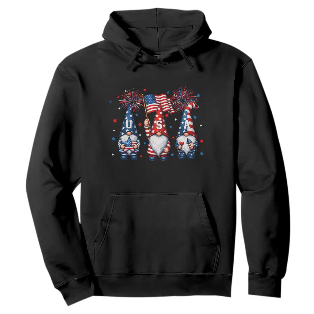 Red White Blue Gnomes Fireworks Hoodie Patriotic 4th Of July