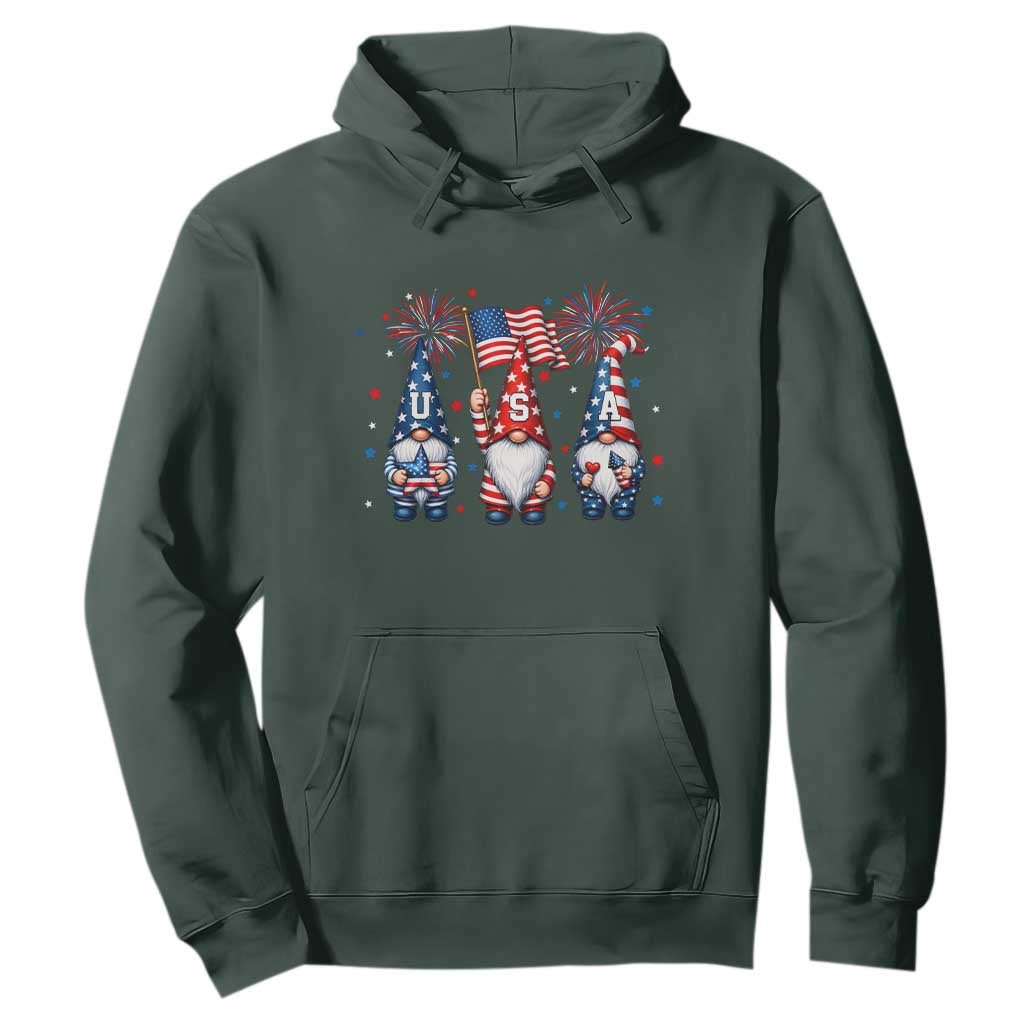 Red White Blue Gnomes Fireworks Hoodie Patriotic 4th Of July