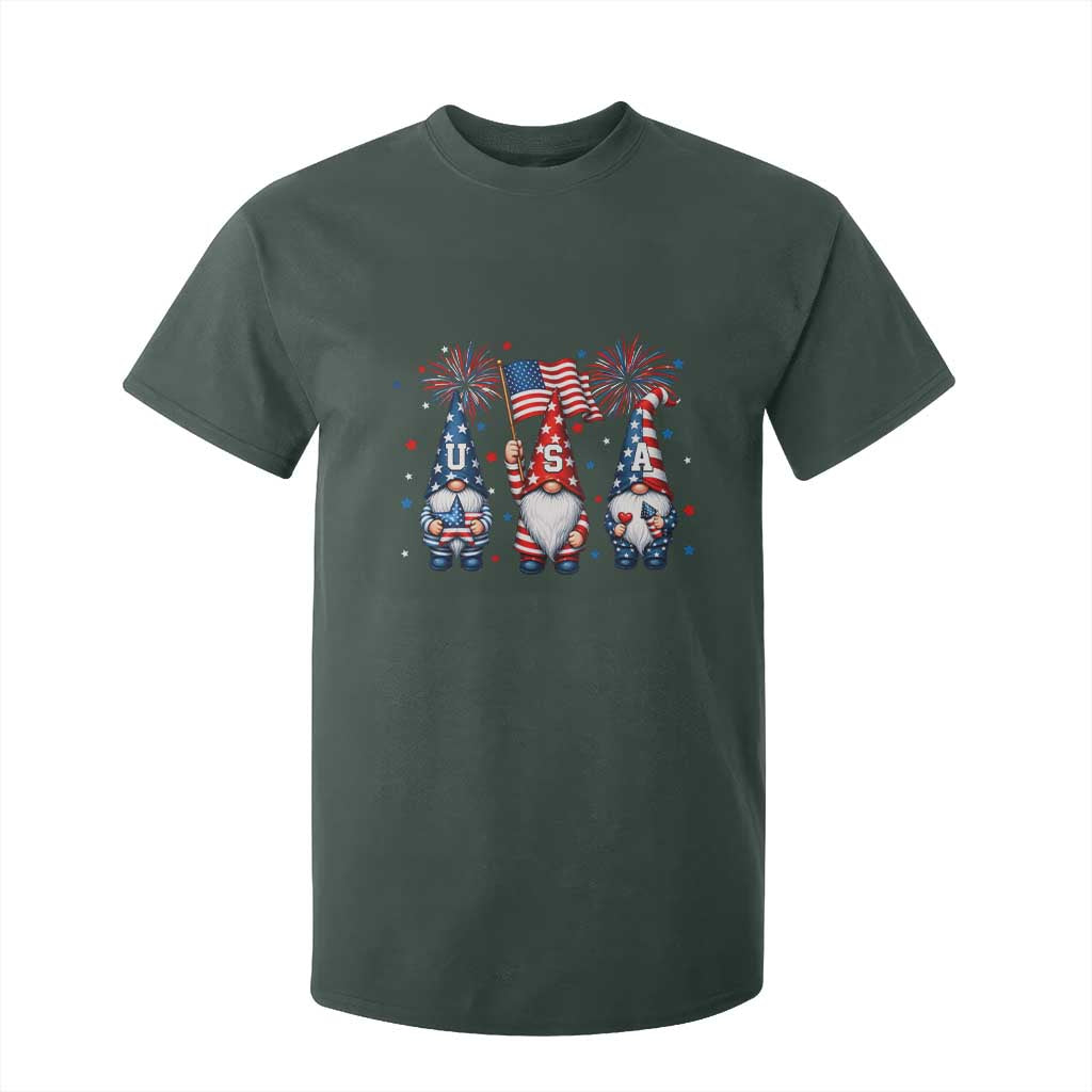 Red White Blue Gnomes Fireworks T Shirt For Kid Patriotic 4th Of July