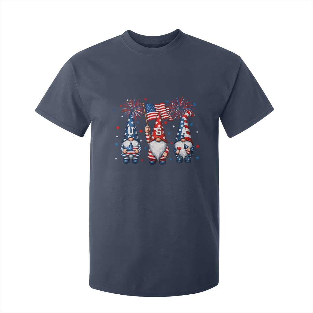 Red White Blue Gnomes Fireworks T Shirt For Kid Patriotic 4th Of July