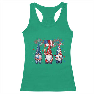 Red White Blue Gnomes Fireworks Racerback Tank Top Patriotic 4th Of July