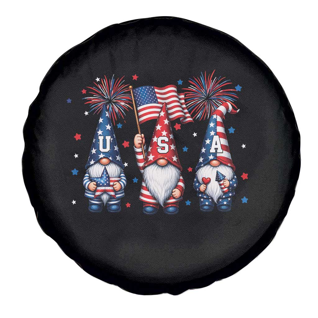 Red White Blue Gnomes Fireworks Spare Tire Cover Patriotic 4th Of July
