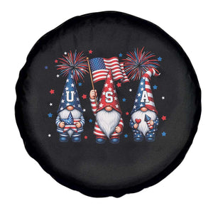 Red White Blue Gnomes Fireworks Spare Tire Cover Patriotic 4th Of July