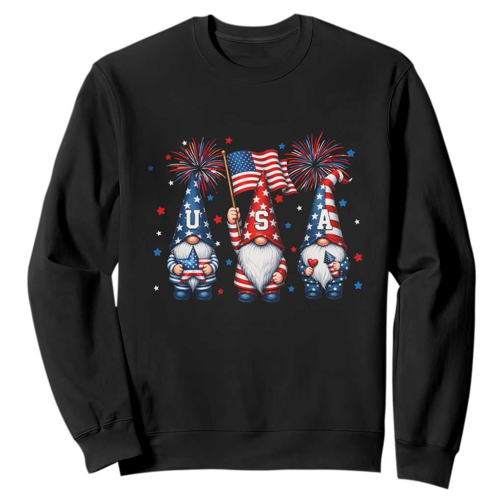 Red White Blue Gnomes Fireworks Sweatshirt Patriotic 4th Of July