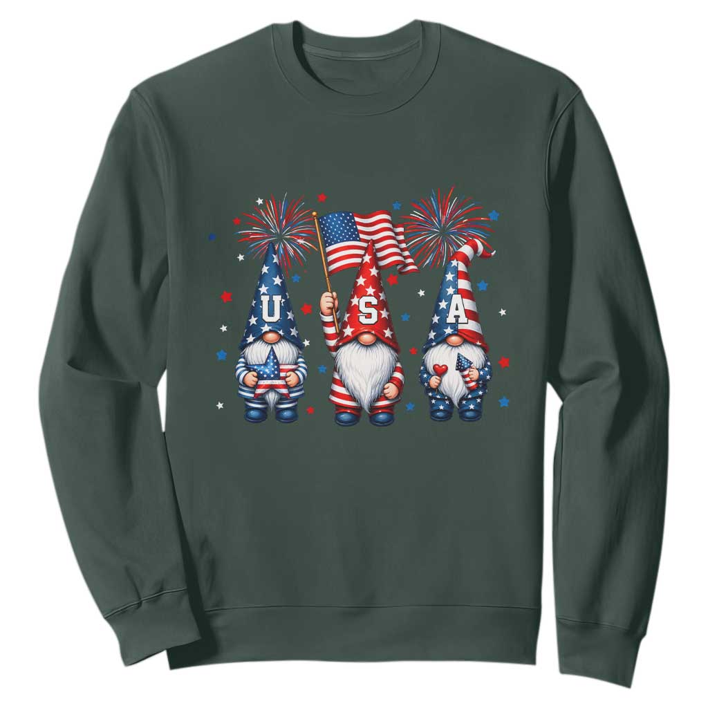 Red White Blue Gnomes Fireworks Sweatshirt Patriotic 4th Of July