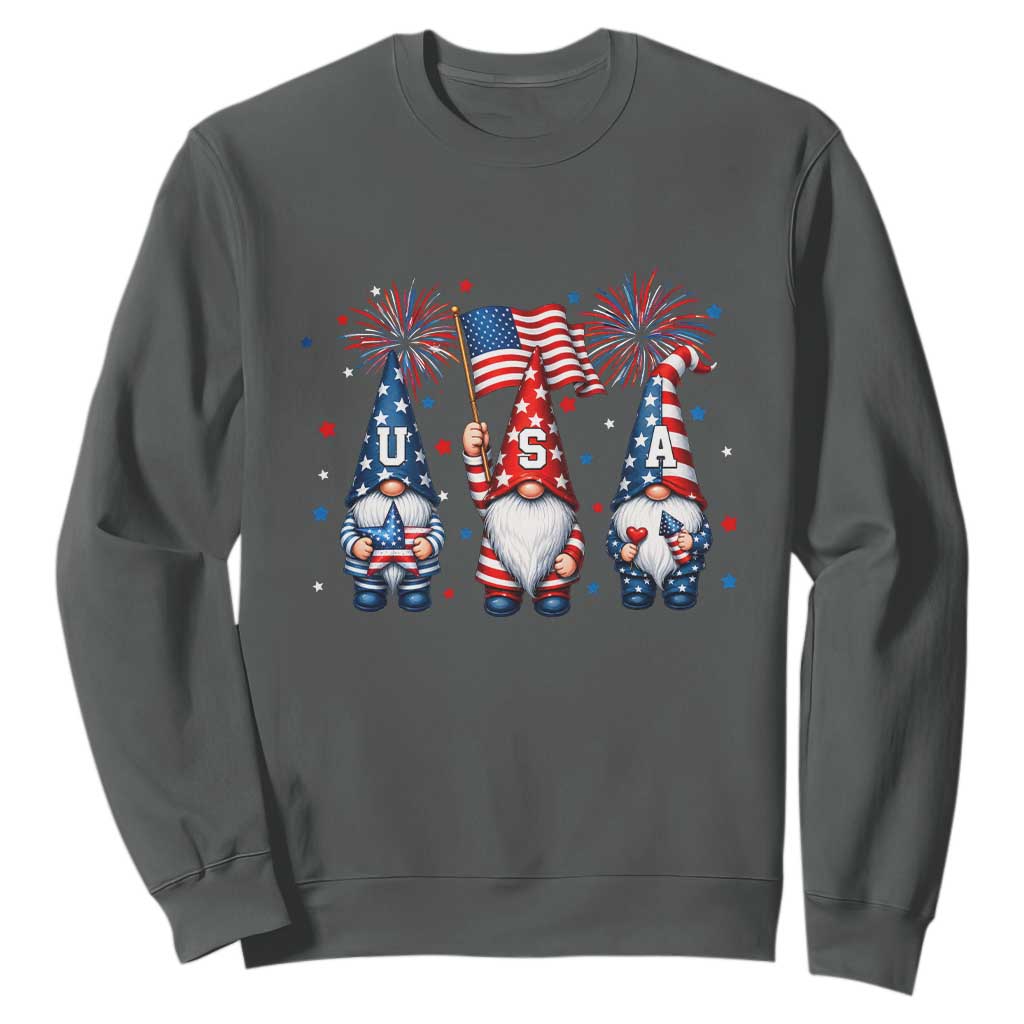 Red White Blue Gnomes Fireworks Sweatshirt Patriotic 4th Of July