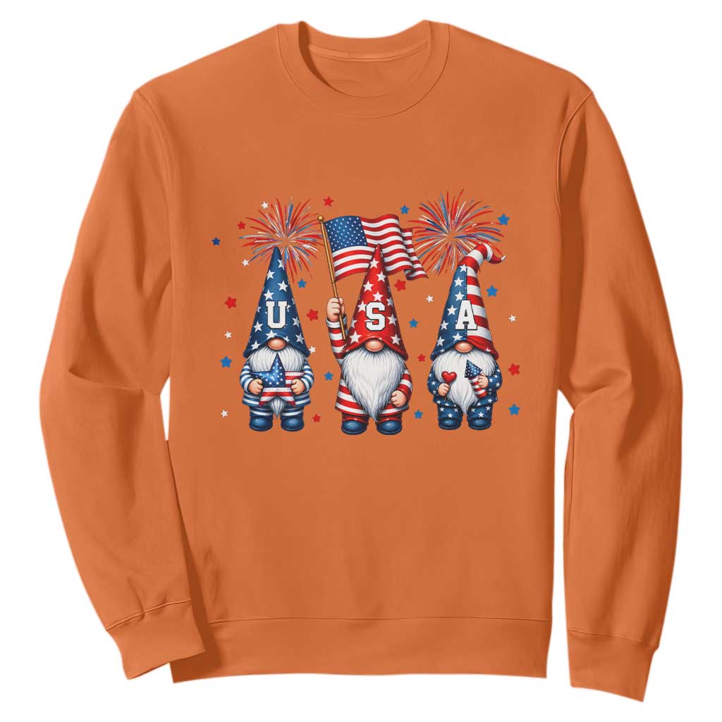 Red White Blue Gnomes Fireworks Sweatshirt Patriotic 4th Of July
