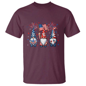 Red White Blue Gnomes Fireworks T Shirt Patriotic 4th Of July