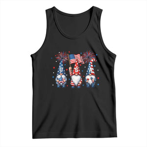 Red White Blue Gnomes Fireworks Tank Top Patriotic 4th Of July