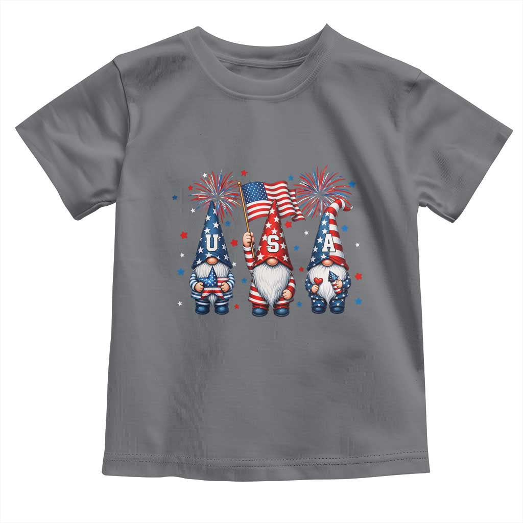 Red White Blue Gnomes Fireworks Toddler T Shirt Patriotic 4th Of July