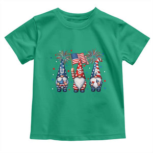 Red White Blue Gnomes Fireworks Toddler T Shirt Patriotic 4th Of July